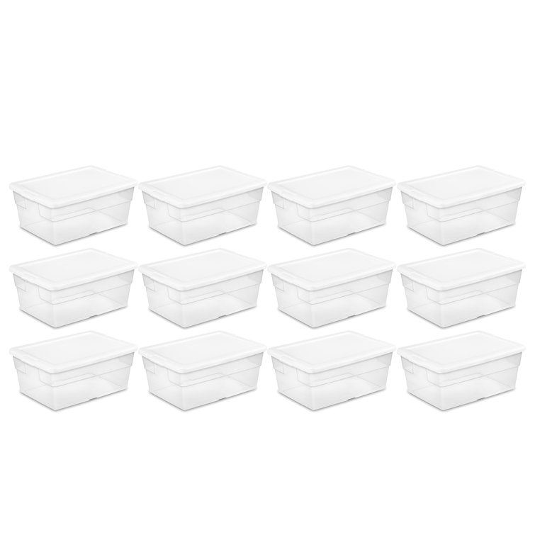 Sterilite Clear Plastic Stacking Storage Container Box w Lid